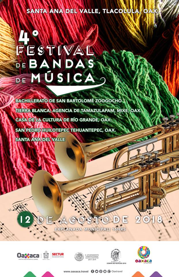 Sectur Oaxaca invita al 4º Festival de Bandas de Música de Santa Ana del Valle 1