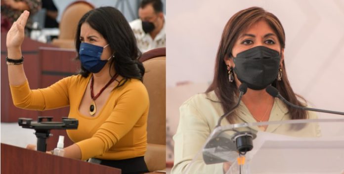 FOTO Diputadas Elisa Zepeda Lagunas e Hilda Pérez Luis, integrantes del Grupo Parlamentario de Morena