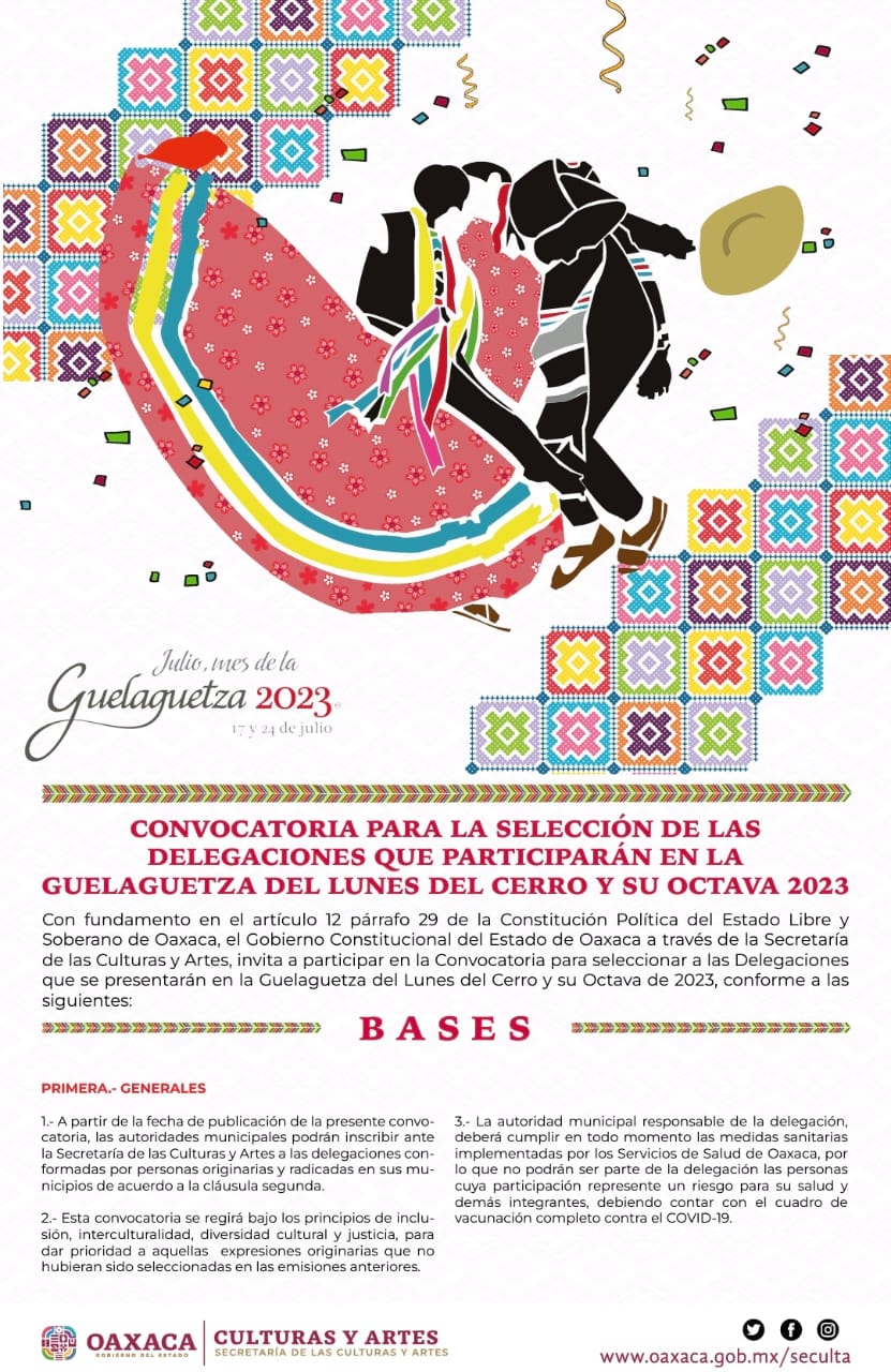 Emiten convocatoria para delegaciones participantes en la Guelaguetza