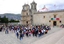 Participación activa en el Palacio Municipal de Oaxaca de Juárez, durante simulacro