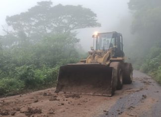 Retiran derrumbes en caminos de la Sierra de Juárez y Costa