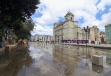 Refuerzan limpieza en el Centro Histórico con intervención en la Alameda de León