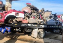 Realiza FGEO cateo en deshuesadero; aseguran autopartes y drogas