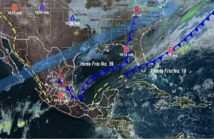 frente frío número 19 en Oaxaca