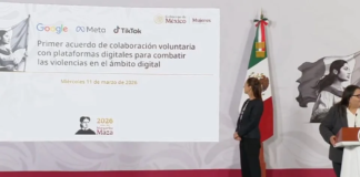 Anuncia acuerdo con Google, TikTok y Meta para atender la violencia contra las mujeres