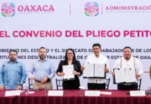 Firman Gobierno de Oaxaca y STPEIDCEO Convenio del Pliego Petitorio 2026