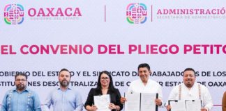 Firman Gobierno de Oaxaca y STPEIDCEO Convenio del Pliego Petitorio 2026