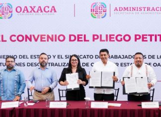 Firman Gobierno de Oaxaca y STPEIDCEO Convenio del Pliego Petitorio 2026