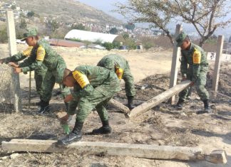 Realizan conscriptos del SMN labor en primaria de San Antonio de la Cal