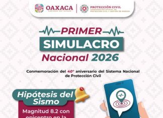 Oaxaca se suma a simulacro nacional de sismo el 6 de mayo