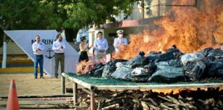 Incineran más de dos toneladas de droga en Salina Cruz
