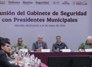 Realiza Harfuch reunión de seguridad en Michoacán