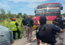 Atacan a balazos autobús de pasajeros en carretera del Istmo de Tehuantepec