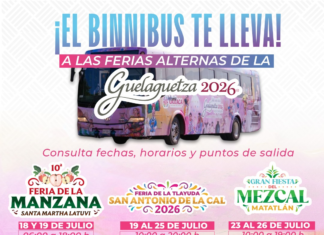 Con BinniBus, acercarán a visitantes a las ferias de la Guelaguetza 2026