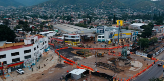 Avanza cimentación del Paso a Desnivel Monumento a Juárez