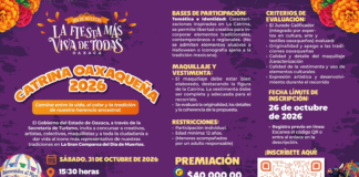 Invitan a participar en el concurso Catrina Oaxaqueña 2026