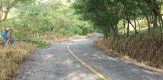 Atienden reblandecimiento de tierra en carretera federal 182